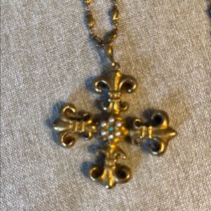 Julie Vos Gold Fleur-de-Lis Necklace